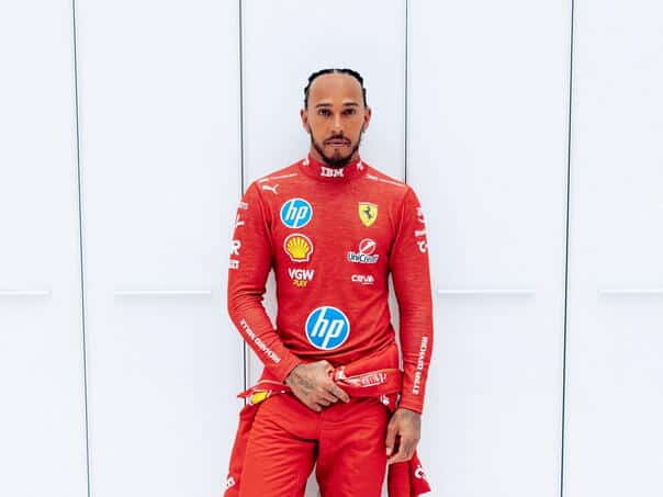 Hamilton drove a Ferrari car for the first time