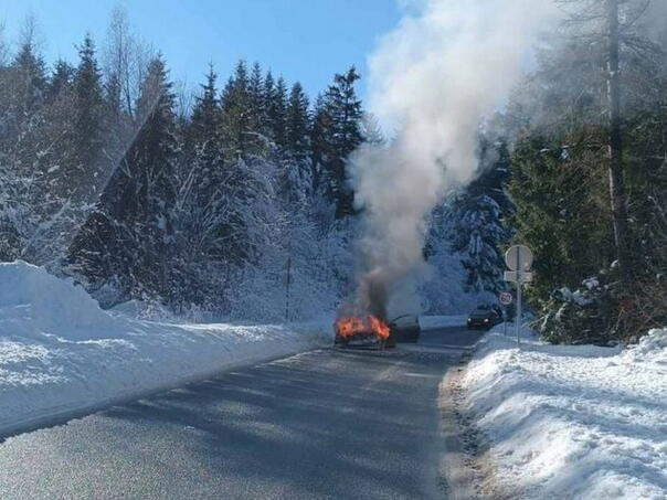 On the way to Trebević, a car caught fire