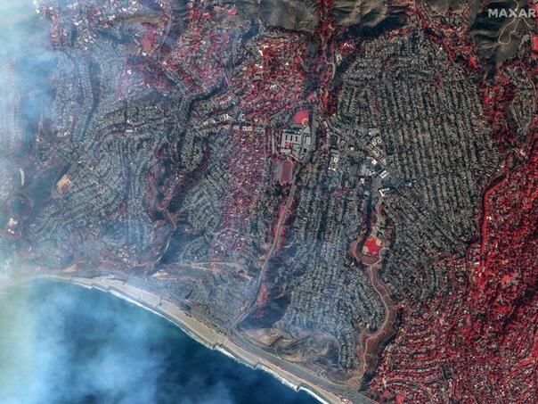 Satellite images reveal the apocalypse in LA: Everything burned to the ocean