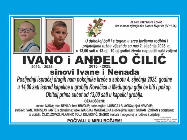 Tomorrow is the Day of Mourning in Čitluk due to the tragic death of minor boys