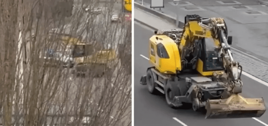 Video: Stole an excavator in Germany, crashed into buildings and cars: The police killed him