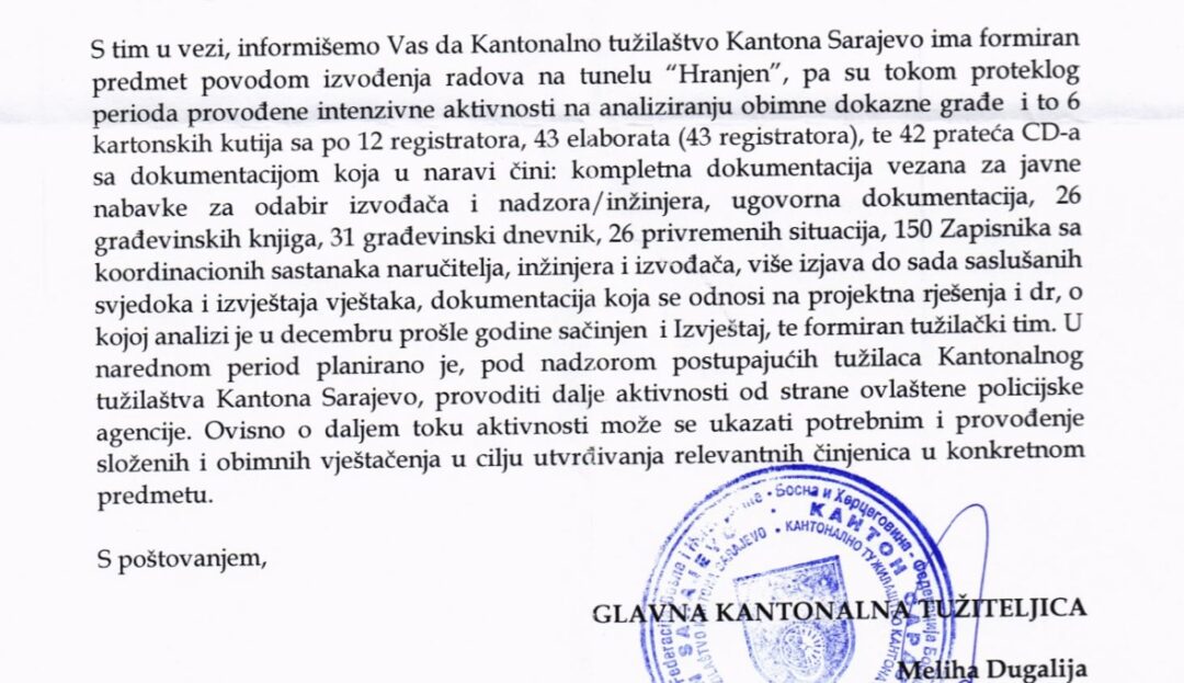 The investigation around the tunnel in BiH that has “eaten” nearly 400 million KM has been heated
