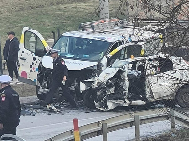 Passed a woman who was injured in Banja Luka in an accident today