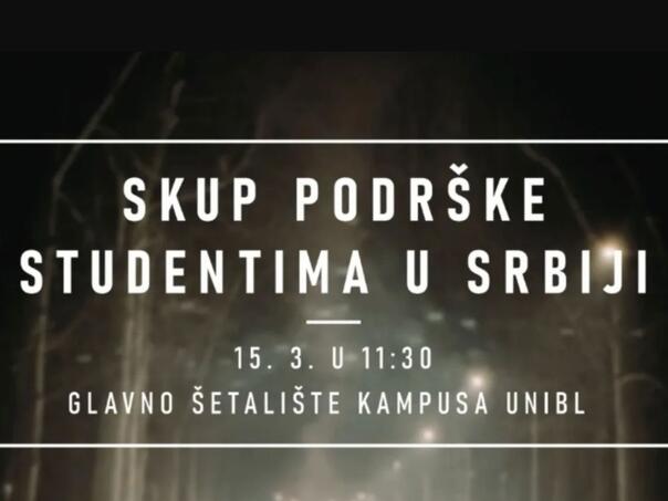 Banja Luka students today give support to colleagues from Serbia