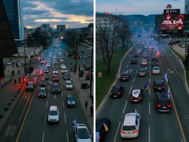Amazing scenes from the air: Defile Ljiljana through Sarajevo