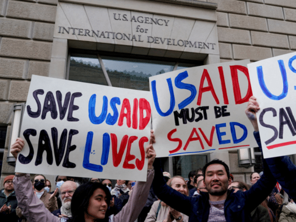 U.S. diplomat protest against the abolition of USAID