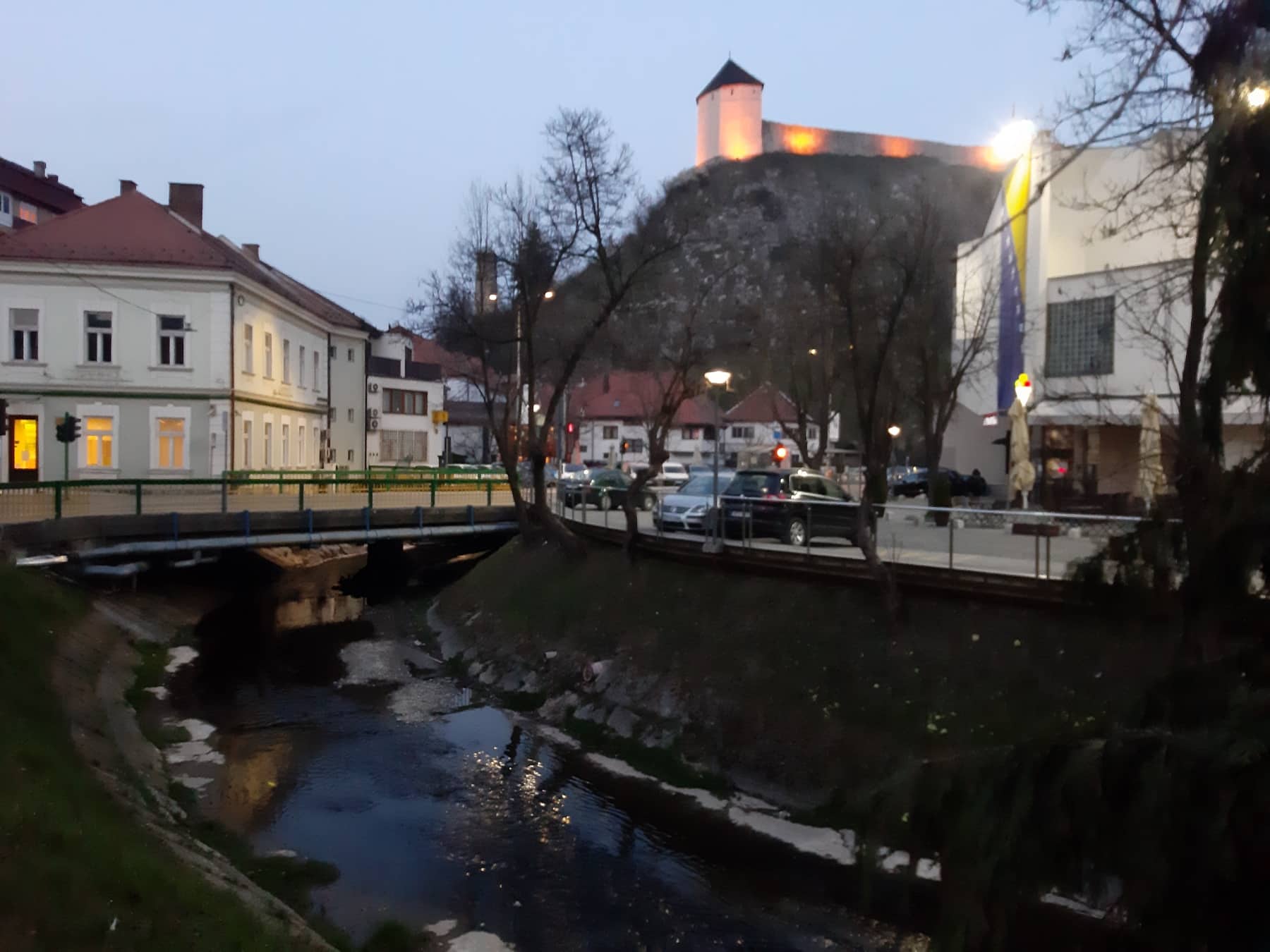 Sunny in Herzegovina, in Bosnia moderate clouds and fog in boilers