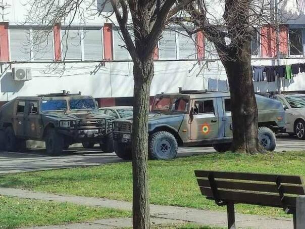 EUFOR vehicles on the streets of Banja Luka