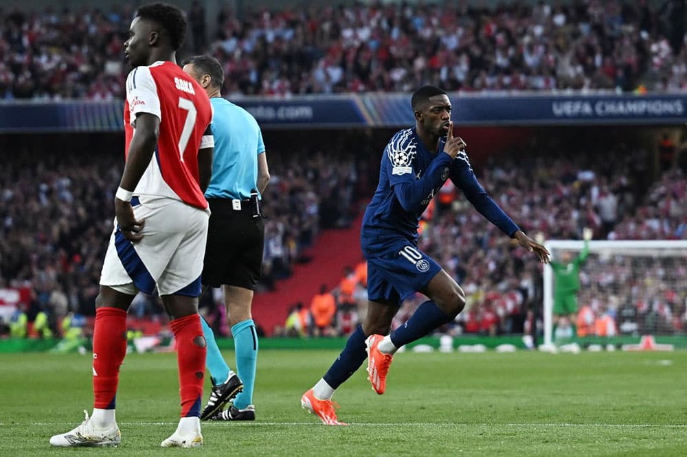PSG shocked by Arsenal at 4th minute and celebrated away