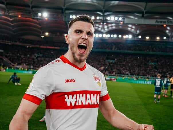 Stuttgart in the Cup final, Demirović assisted in a large victory against Leipzig