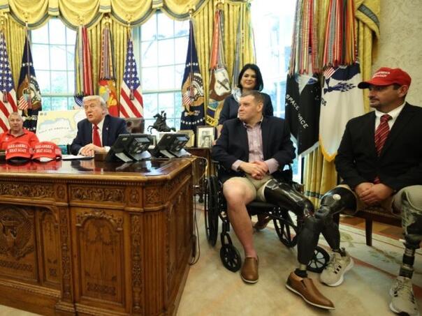 Trump with wounded soldiers: ‘They hit you? Wow, great ‘