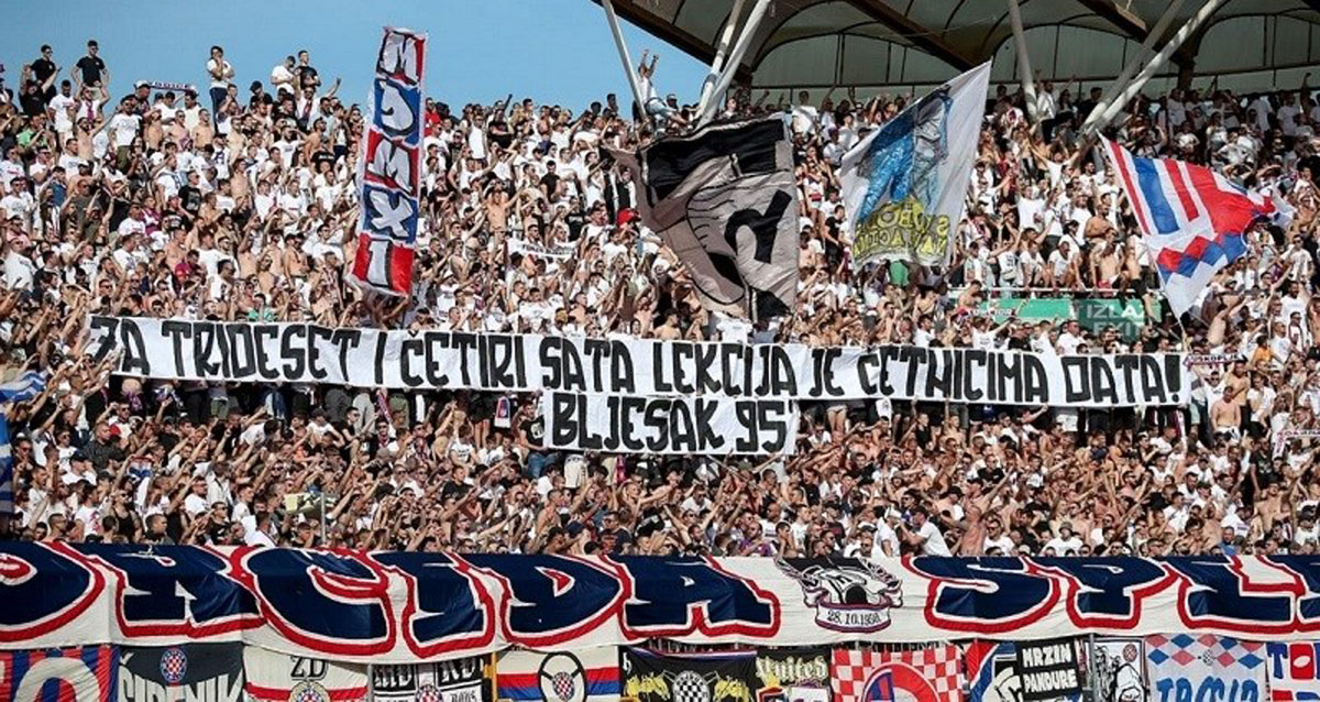 Serbs outraged Torcida Transparency on the occasion of the anniversary flash: Slave killing Serbs