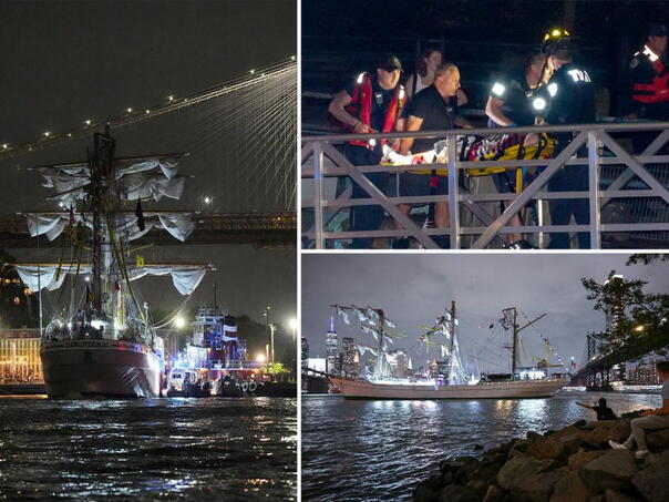 The Mexican Navy ship hit Brooklyn Bridge, two people killed