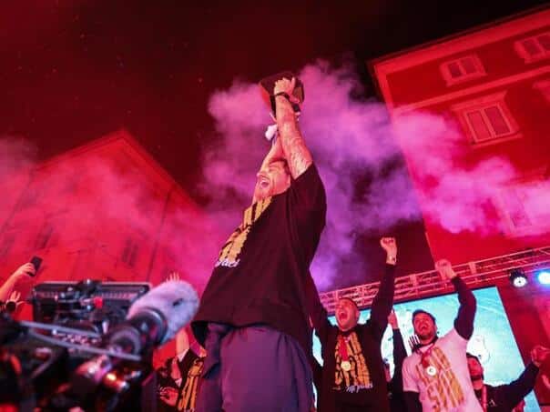 Fans and players of the river celebrated title to deep into the night