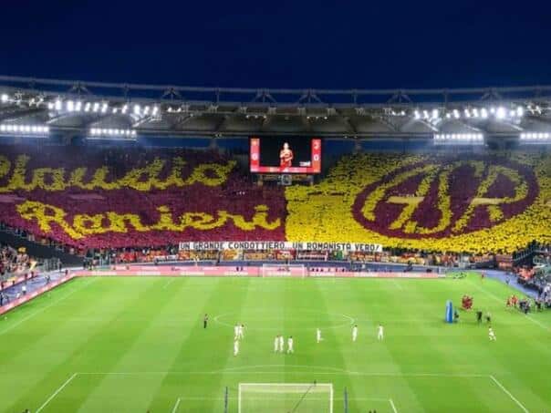 Roma fans dedicated the spectacular choreography to an experienced expert