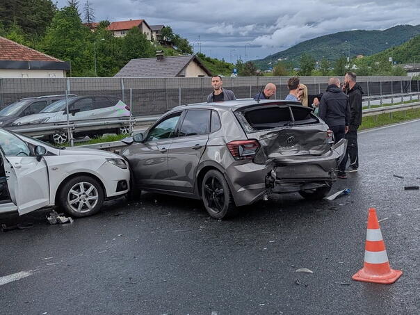 A1 highway accident, the traffic slowed