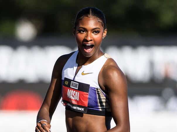 Olympic winner MASAI RUSSELL ran the second result of all time at 100 m crotch