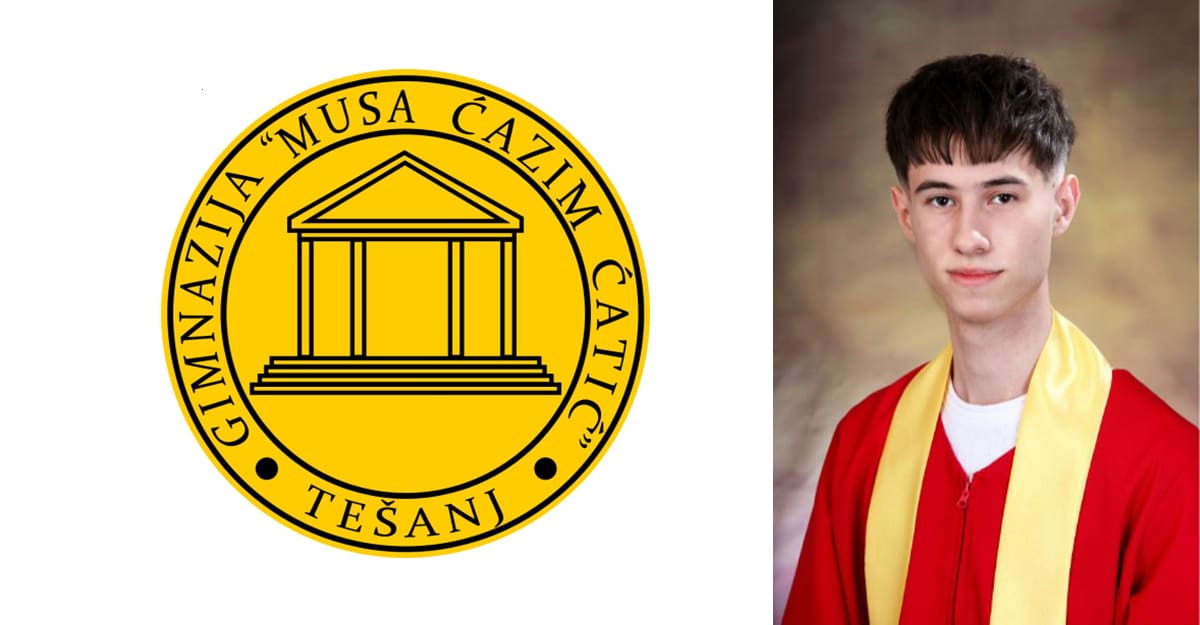 Riyadh Rošić – Student of Gymnasium Gymnasium “Musa Ćazim Ćatić” Tešanj