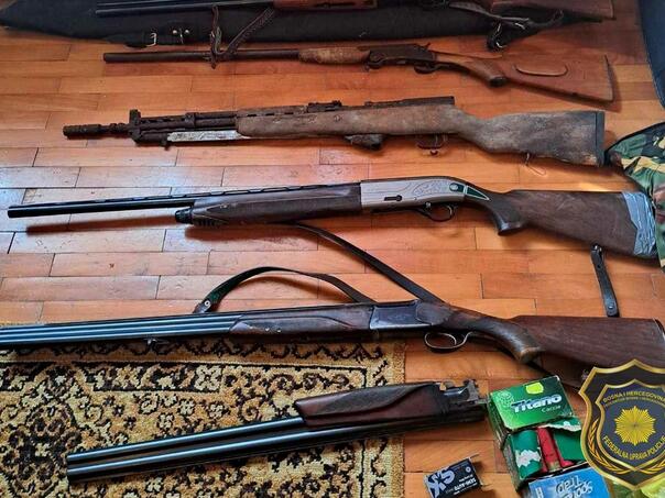 Weapons and explosives Found arms and explosives were arrested
