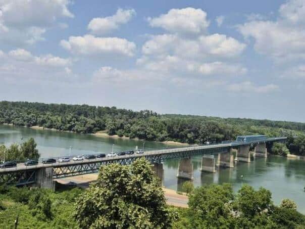 An open bridge that connects BiH and Croatia