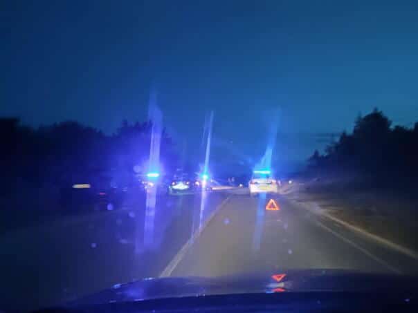 A tough collision on a manger, smashed car