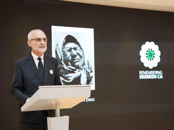 And in Brussels, he tribute to the victims of Srebrenica