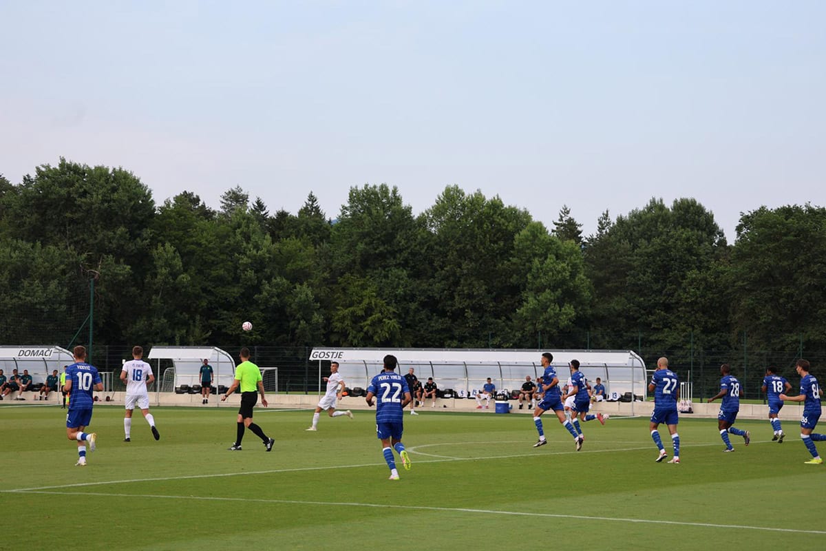Winning wide against Dinam in the preparatory match in Slovenia