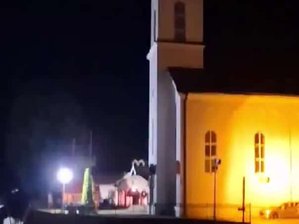 In front of the Church in Srebrenica last night a song-released song that celebrate the crime