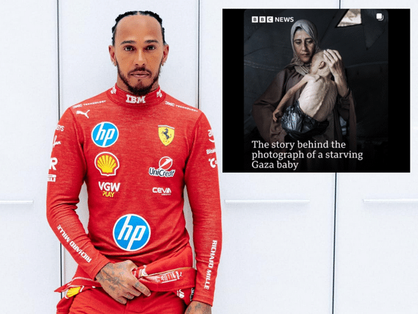 Lewis Hamilton condemned the starvation of Palestinians: no justification!