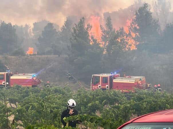 Forest fire rage in the south of France