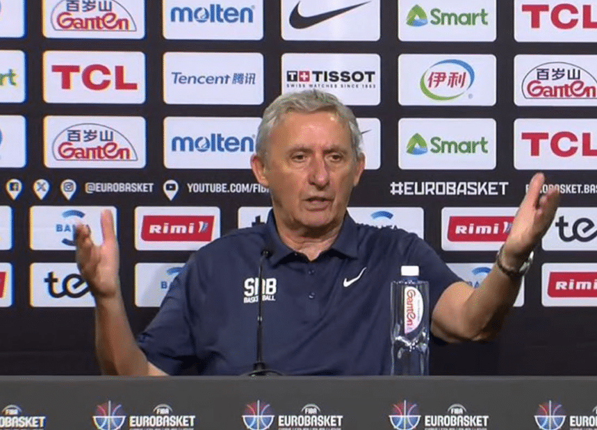 Svetislav Pesic furiously furiously after the match