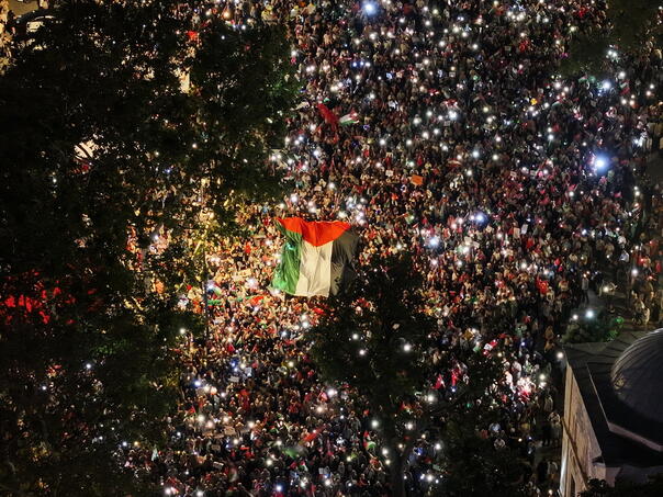 Thousands of people in Istanbul on the protest march against genocide and hunger in Gaza
