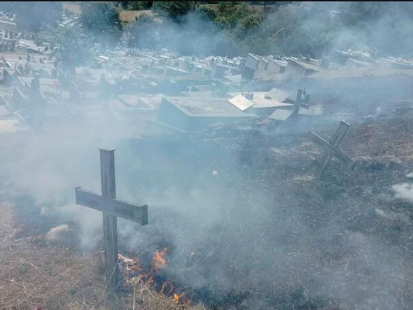 Fire in the new cemetery in Banja Luka, fire grabbed the graves