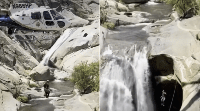 Video / dramatically rescuing a man, remained trapped behind the waterfalls two days: “He didn’t know if he would ever go out”