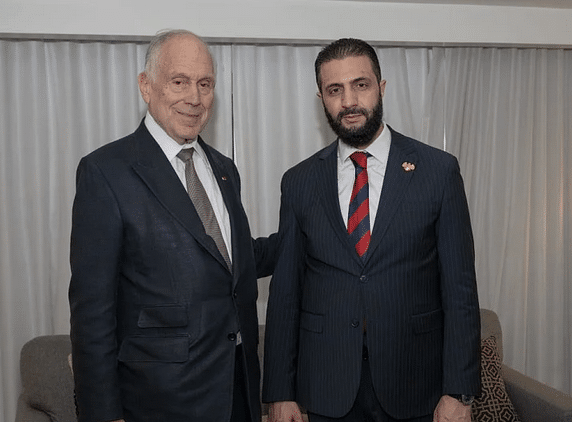 Al-Sharaa met with the President of the World Jewish Congress