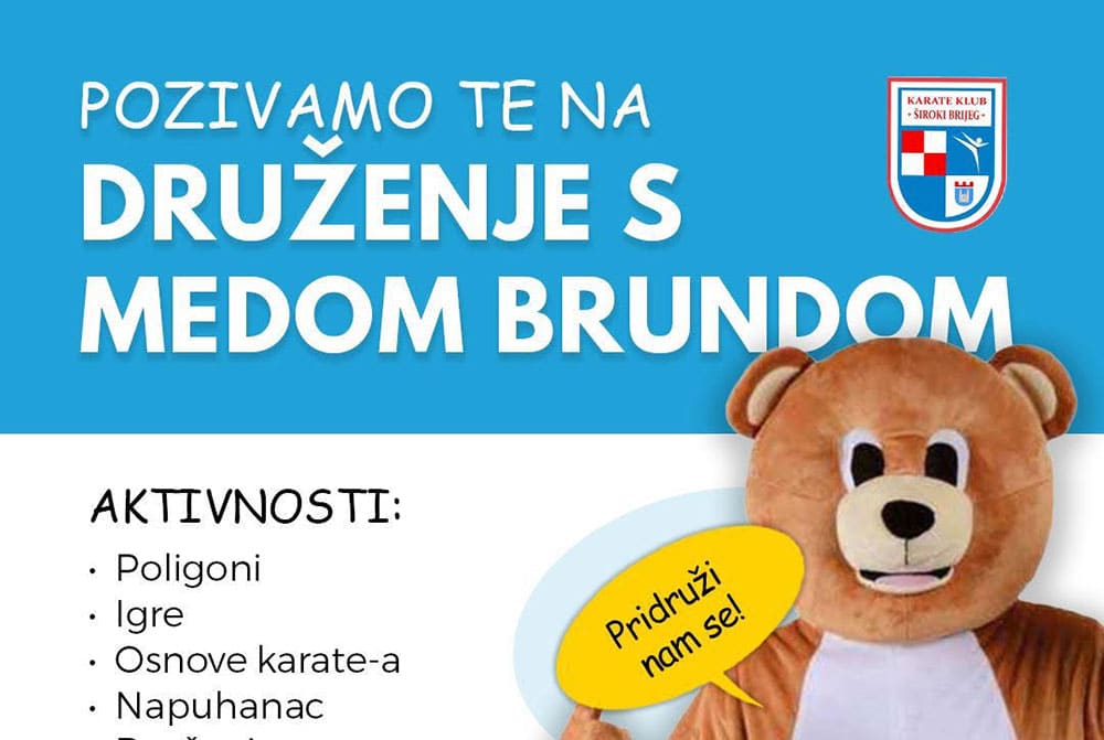 Karate Club Siroki Brijeg invites the little ones to hang out with honey Brunda in the park Borak