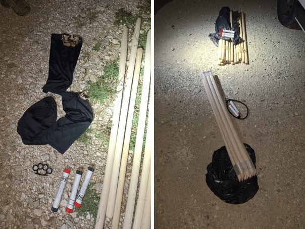 Police in rudar fans found sticks, chains, boxer, glass pieces