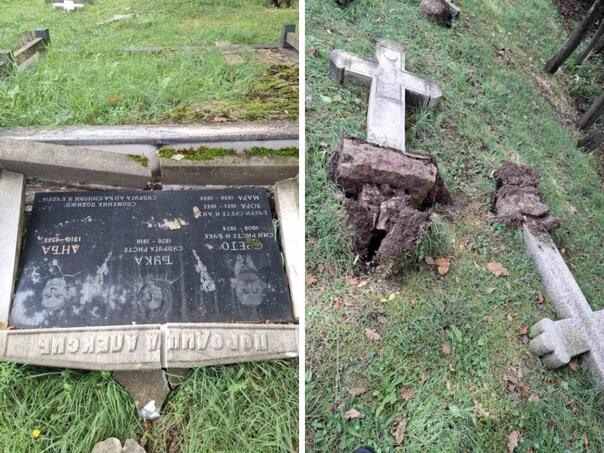 Vandalized Orthodox Cemetery in Zenica: Over 60 monuments destroyed