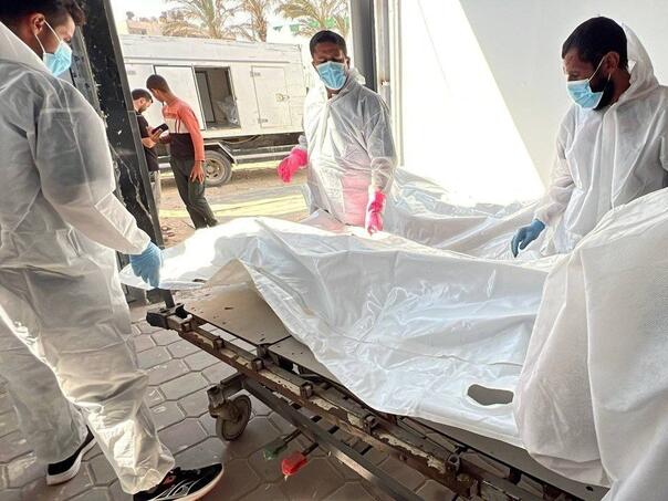 A hospital in Gaza received the bodies of 30 Palestinian victims