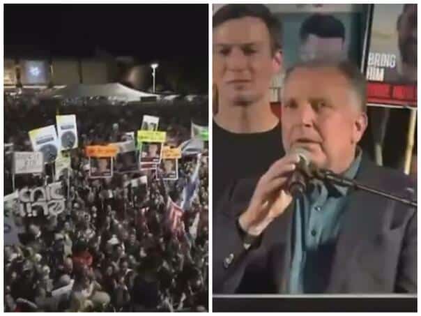 Netanyahu I’m sorry on the hostage square in Tel Aviv