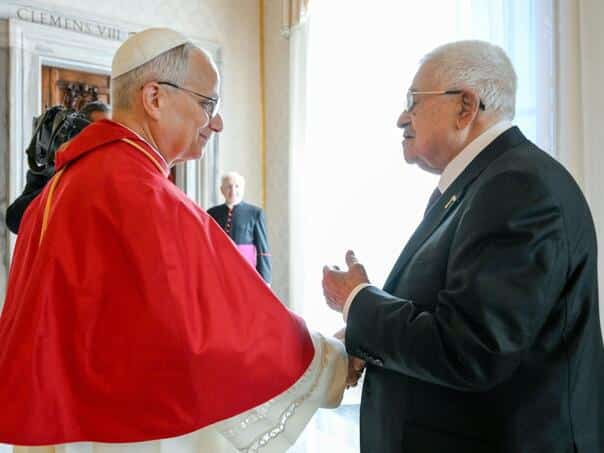 Pope Leo received Palestinian President Mahmoud Abbas for a visit