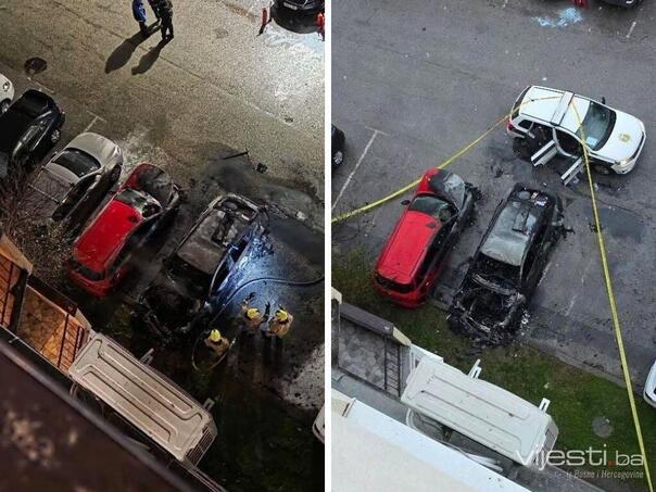 Video: A car burned down in Grbavica, the fire also engulfed another vehicle