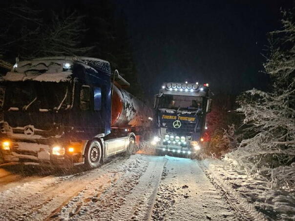 Due to the weather conditions, traffic is prohibited for freight vehicles through Romania
