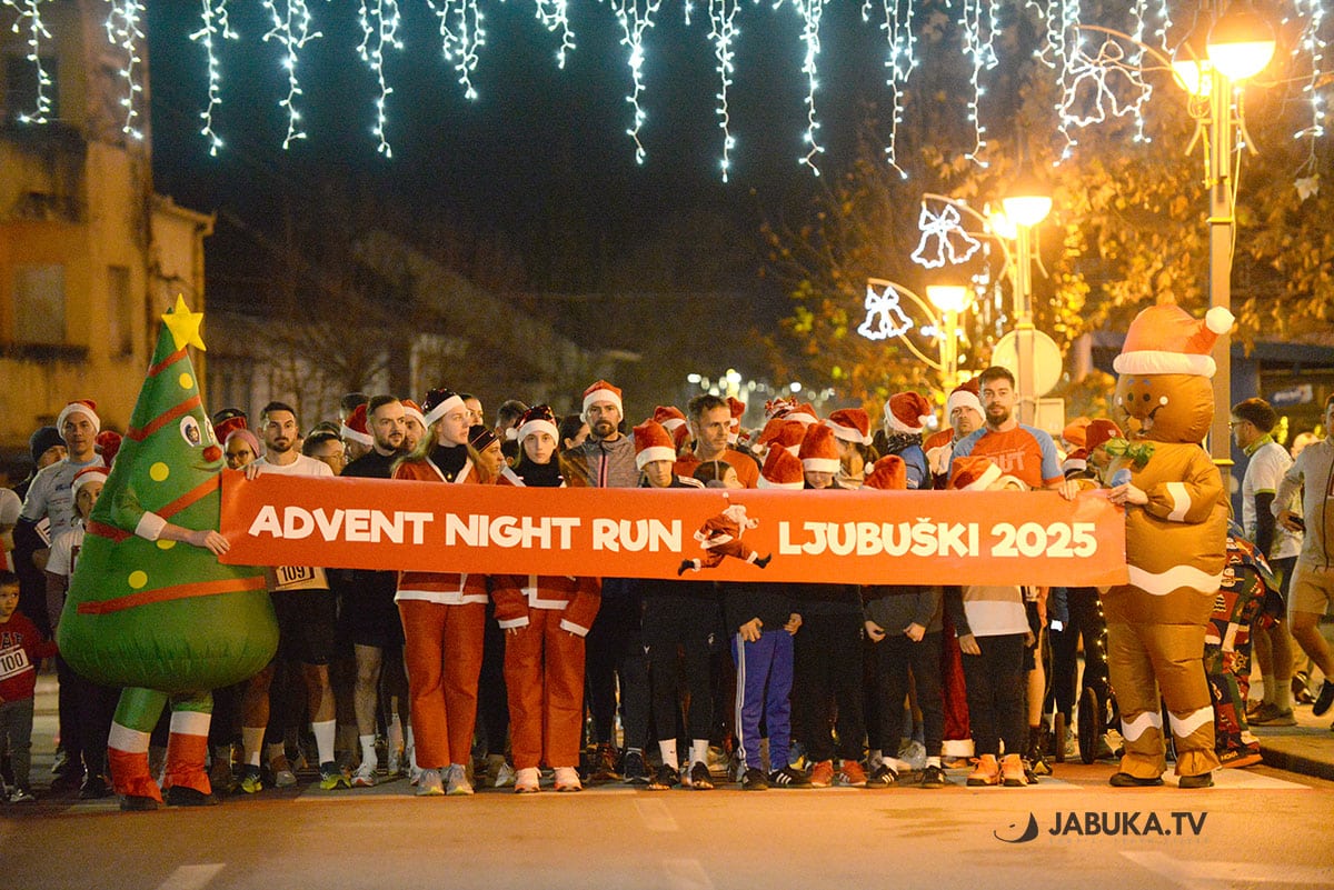 Ljubuški: Almost 150 runners at the Advent Night Run, Pokrajčić and Monika Tadić the fastest