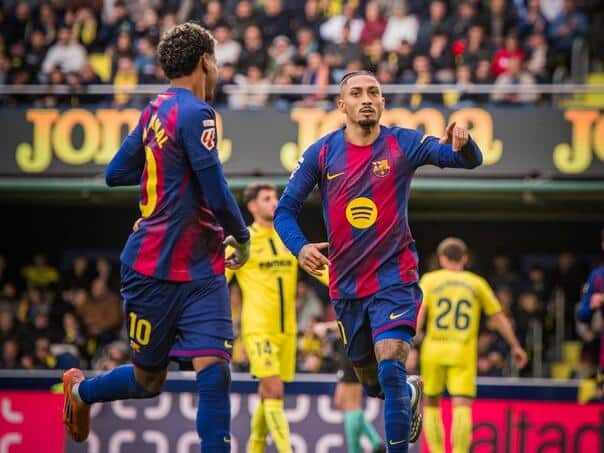 Barcelona defeated Villarreal and recorded their eighth consecutive victory
