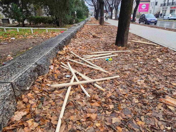 Mostar: The police found 16 wooden clubs at the scene of the conflict between two groups of masked people