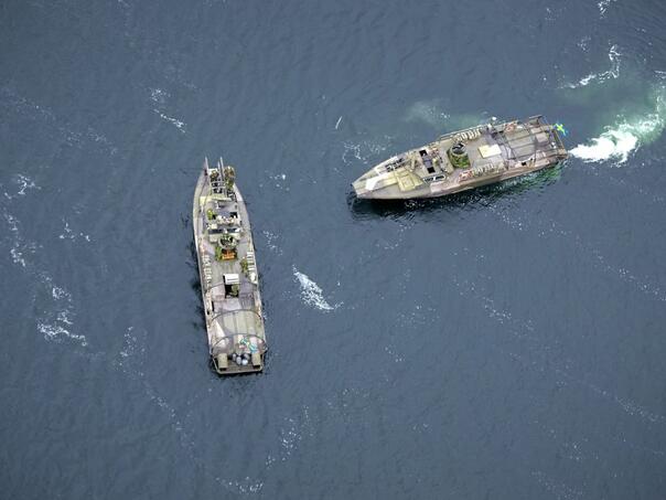 Swedish customs officials boarded a Russian ship anchored in Swedish waters