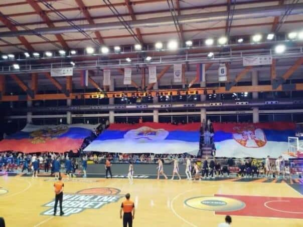In Laktaši, Igokea and Zenit played, on the stands the flags of RS, Russia and Serbia