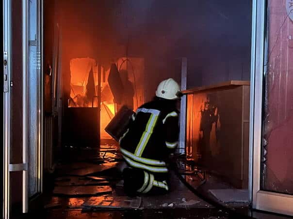 A big fire engulfed the Globus clothing factory in Kiseljak