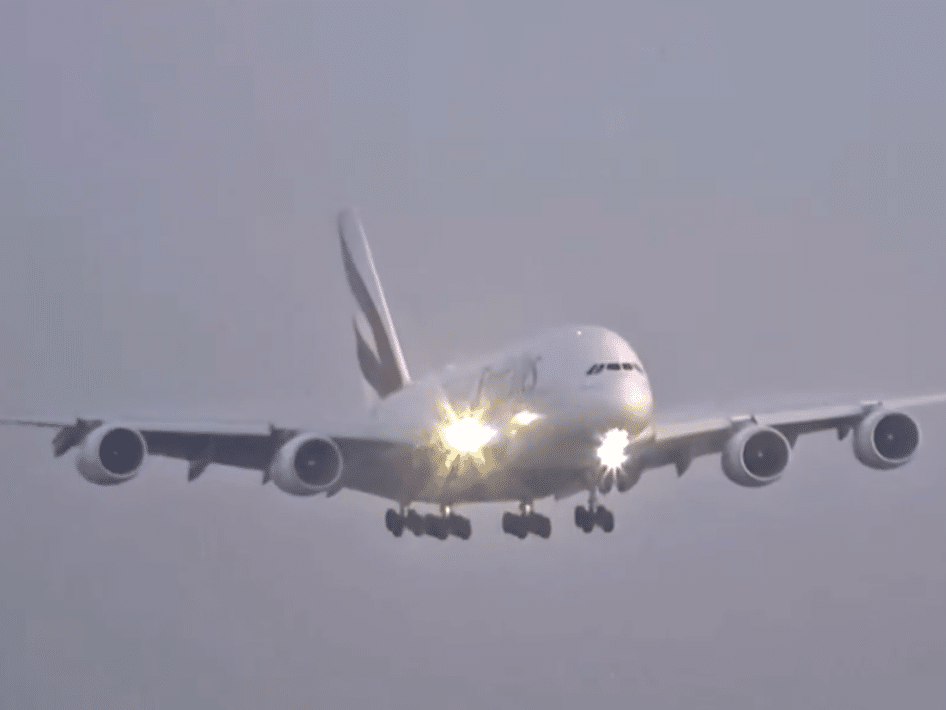 The Emirates plane circled over London for 90 minutes